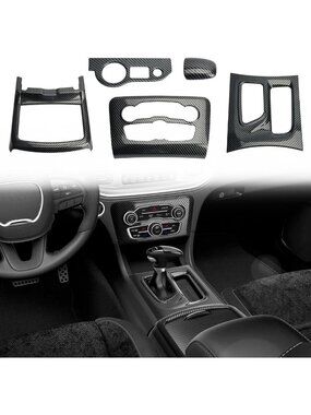 2015-2023 Dodge Charger Gear Shift Trim, A/C Cover & Cup Holder Panel - Black
